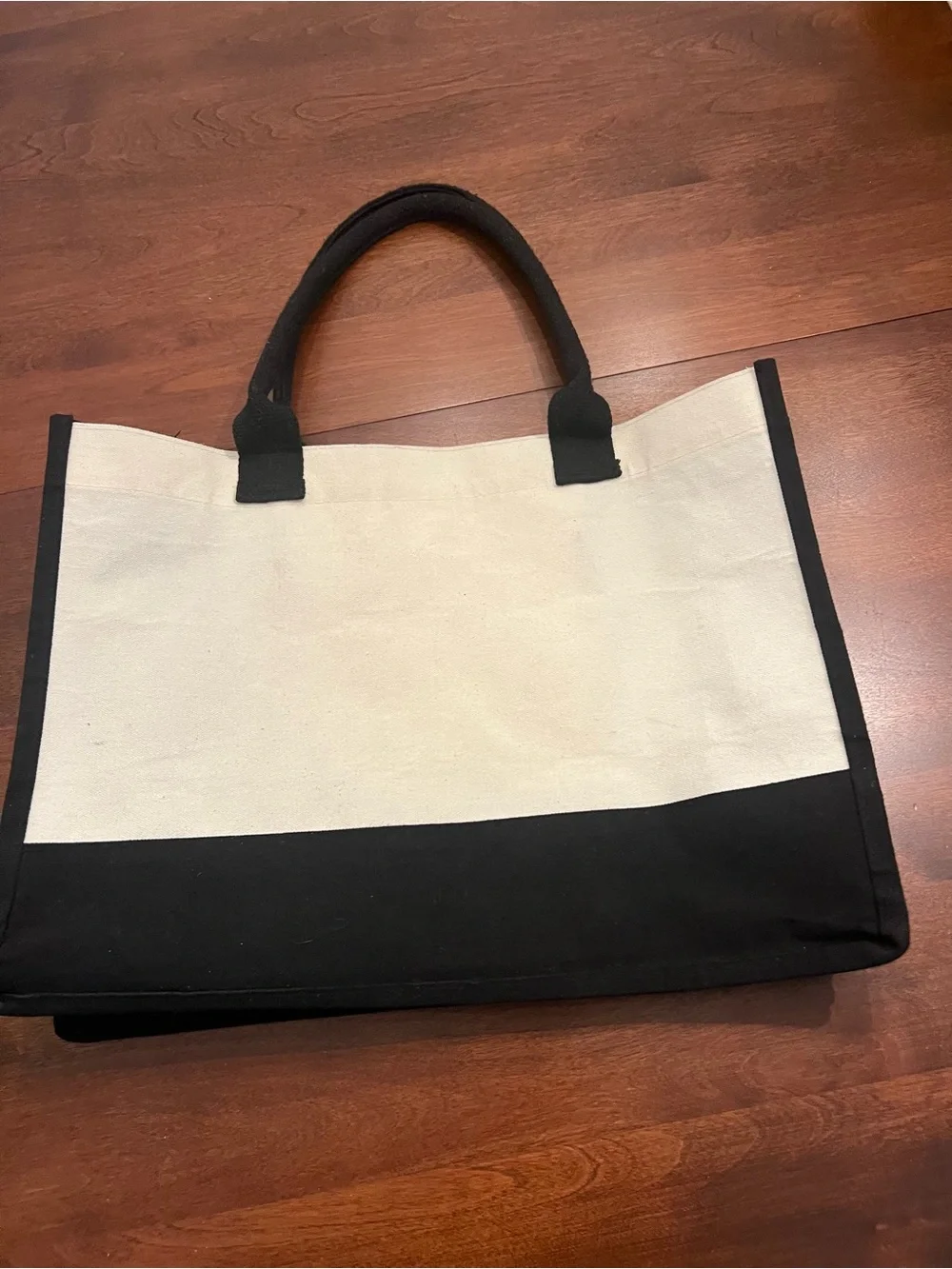 Canvas Rainbow Tote Bag - Black & Natural